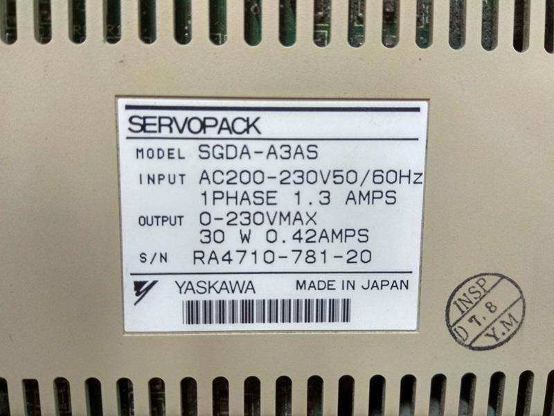 YASKAWA SERVOPACK SGDA-A3AS - PLC DCS SERVO Control MOTOR POWER SUPPLY IPC  ROBOT